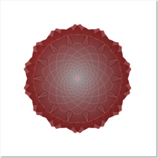 coral color  Mandala Intricate Patterns Symmetrical Design Posters and Art